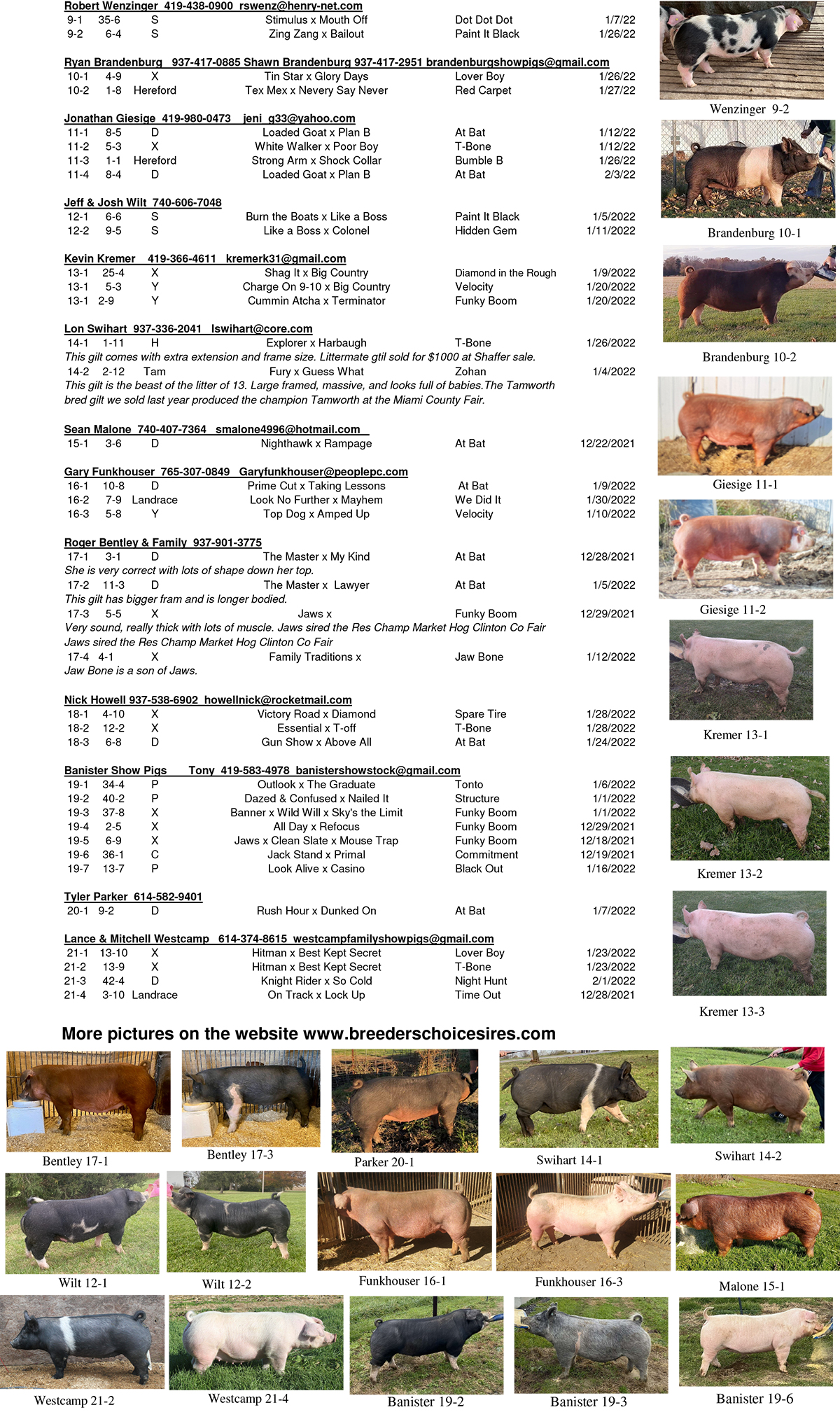 Breeder's Choice Tony and Dicka Nye